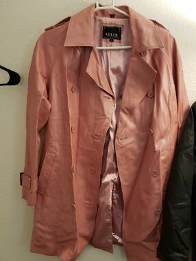 Pink Leather Jacket Sz Large
